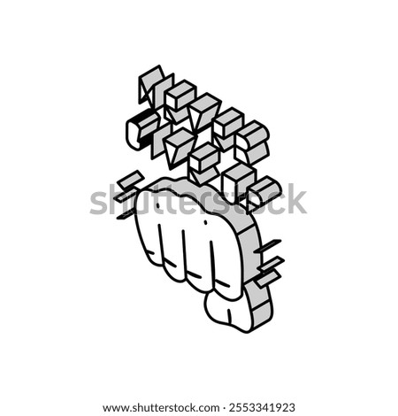 never give up succes challenge isometric icon vector. never give up succes challenge sign. isolated symbol illustration