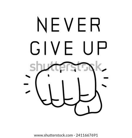 never give up succes challenge line icon vector. never give up succes challenge sign. isolated contour symbol black illustration