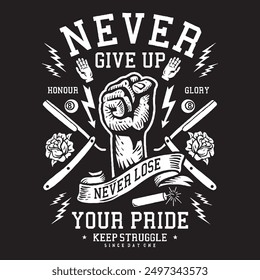 Never Give Up Tshirt Art Design