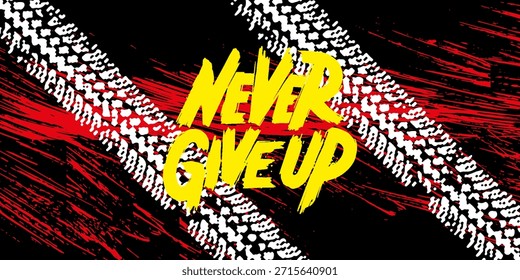 Nunca desista do design gráfico da tipografia, para impressões de camisetas, ilustração vetorial