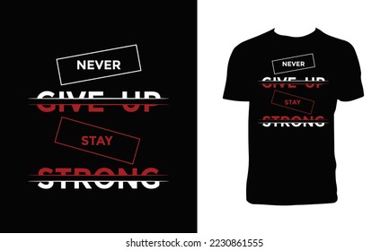 Gib niemals auf Typografie-Grafik-T-Shirt-Design auf.