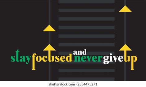 Never give up, modern stylish motivational quotes typography slogan. Colorful abstract design with the grunge style. Vector illustration for print tee shirt, typography, poster and other uses.