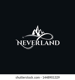 Never Land Mountain Black White