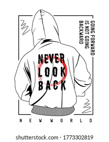 never look back design for print t shirt 