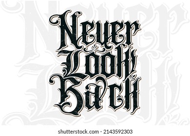 Look Back Moderne Typografie, Shirt Design und Druck.