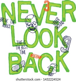 never look back neon graphic