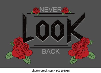 never look back rock vector print