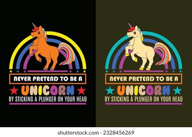 Nunca Pretendes Ser Un Unicornio Pegando Un Hambre En Tu Cabeza, Escuadrón Unicornio, Camisa De Amante Animal, Mi Animal Espiritual, Camiseta Unicornio, Camiseta Infantil, Camisa De Cumpleaños, Camisa Arcoiris