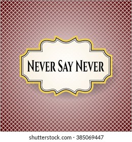 Never Say Never card or poster