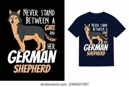 never stand between..., her german shepherd, shepherd dog t shirt design svg