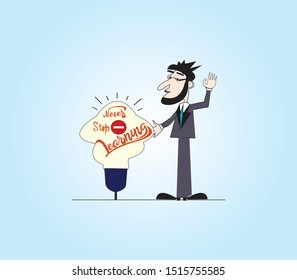 Never stop learning - Vector Illustration
