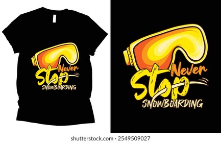 
Nie aufhören Snowboarden Wintersport T-Shirt-Design