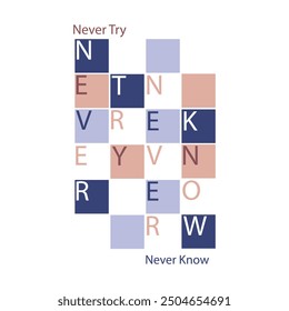 Never Try, Never Know words, Brand, Mockup 