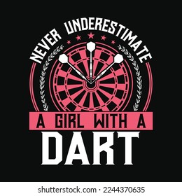 Never Underestimate A Girl With Darts svg