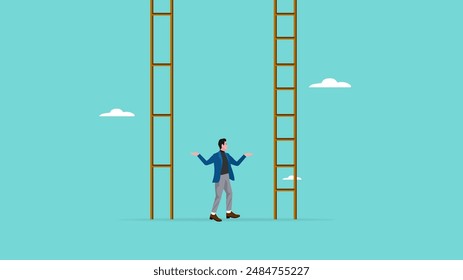 never underestimate the Importance of Small Steps concept vector illustration business people who offer stairs with normal or long step distances