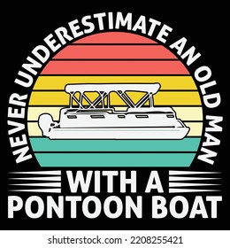 Unterschätzen Sie niemals einen alten Mann mit einem Pontoon-T-Shirt-Design