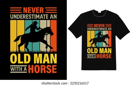 Never Underestimate an old man T Shirt Design-Old man t-shirt