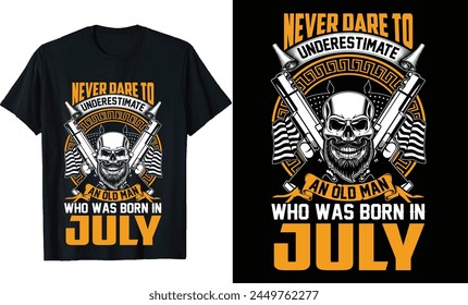 Never underestimate an old man who was born in or birthday tshirt design or Viking Themed 12 Month's T-shirt Design or veteran t-shirt design, Poster Design, t shirt templete or Classic T-Shirt