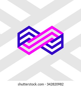 Neverending abstract loop with geometric shapes