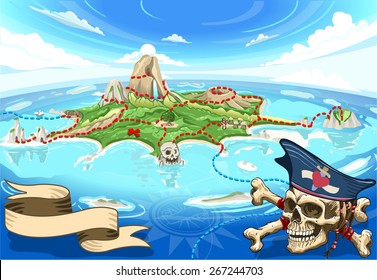 Neverland Adventure Map Pirate Treasure Cove Island Game Fantasy Peter Pan Island Neverland 3D Vector Fisheye Illustration Adventure Pirate Treasure Map Cove Fantasy Game Peter Pan Illustration 3D set