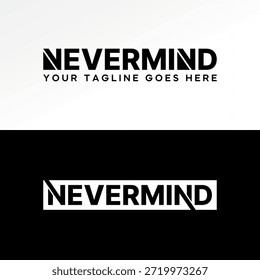 Nevermind texto arte de corte único mensaje de palabra ropa juvenil preocupación actitud amor diseño de logotipo concepto gráfico creativo premium Vector stock Imagen superior venta