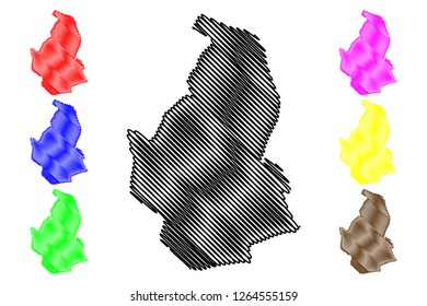 Nevsehir (Provinces of the Republic of Turkey) map vector illustration, scribble sketch Nevşehir ili map
