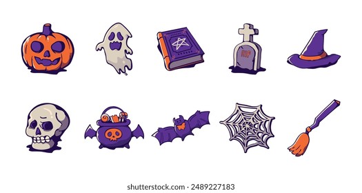 New 10 Halloween Illustration Set Collection