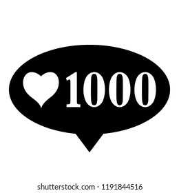 New 1000 like icon on white background. Vector illustration.