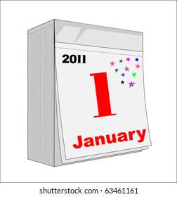 A new 2011 calendar with the first page of January 1
