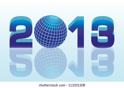 New 2013 year with globe. vector illustration