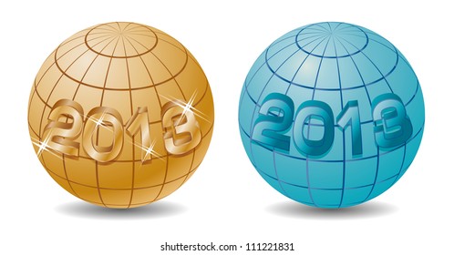 New 2013 year on the globe, vector illustration