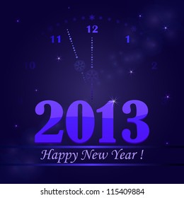 New 2013 Year's card with clock in the background.