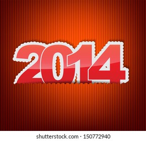 New 2014 year greeting card made in vintage style,with space for text, happy new year. (EPS10 Vector)