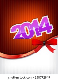 New 2014 year greeting card made in vintage style,with space for text, happy new year. (EPS10 Vector)
