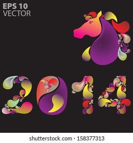 New 2014 year vector illustration.