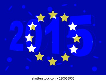 New in 2015 against the background of the flag of European Union