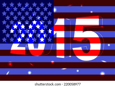 New in 2015 against the background of the flag of USA