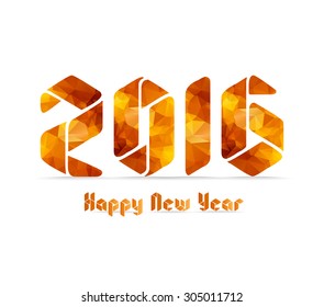 New 2016 year greeting card made in origami and geometrical style