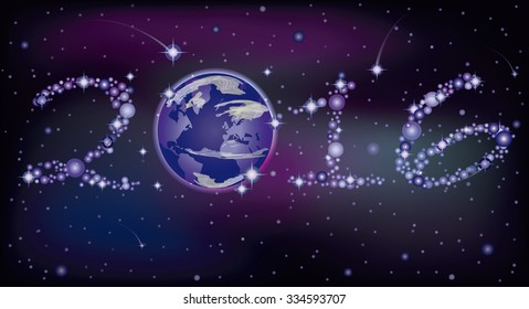 New 2016 Year planet, vector illustration