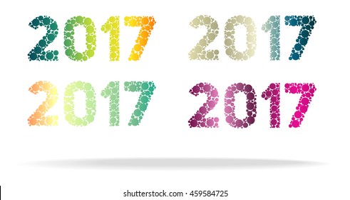 New 2017 figures in the form of colored circles, circles gradient