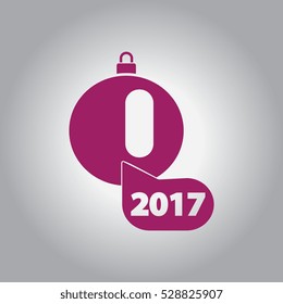 new 2017 year Vector illustration Christmas ball and new 2017 year