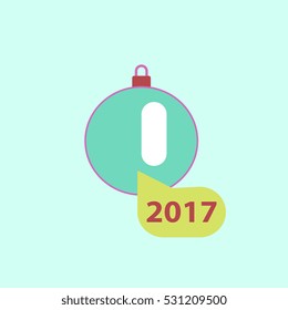 new 2017 year Vector illustration Christmas ball and new 2017 year