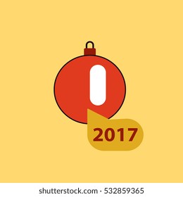 new 2017 year Vector illustration Christmas ball and new 2017 year