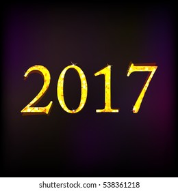 New 2017 year. Vector illustration.