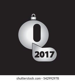 new 2017 year Vector illustration Christmas ball and new 2017 year
