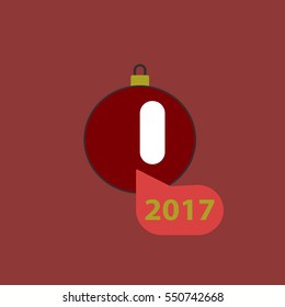 new 2017 year Vector illustration Christmas ball and new 2017 year