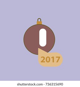 new 2017 year Vector illustration Christmas ball and new 2017 year