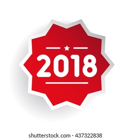 New 2018 year label
