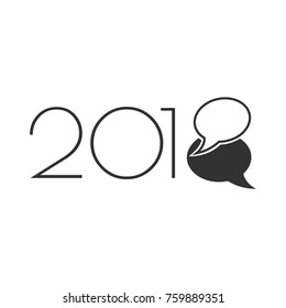 New 2018 year with overlapping chat bubbles insted of
