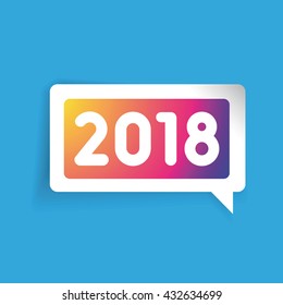 New 2018 year vector label